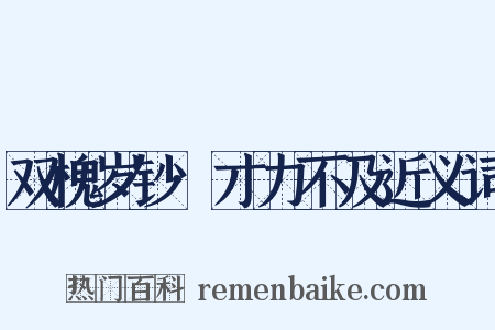 双槐岁钞·才力不及近义词是什么意思的图片
